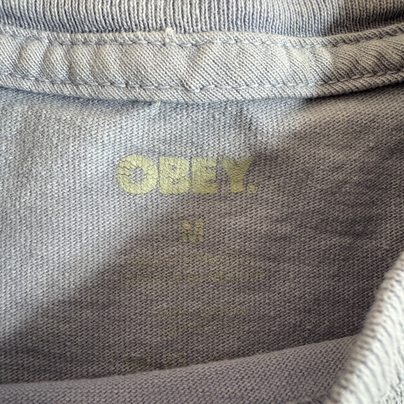 OBEY Watch Out Womens Tee PERIWINKLE Purple Medium Oversized Crop Medium Unisex - Picture 4 of 9